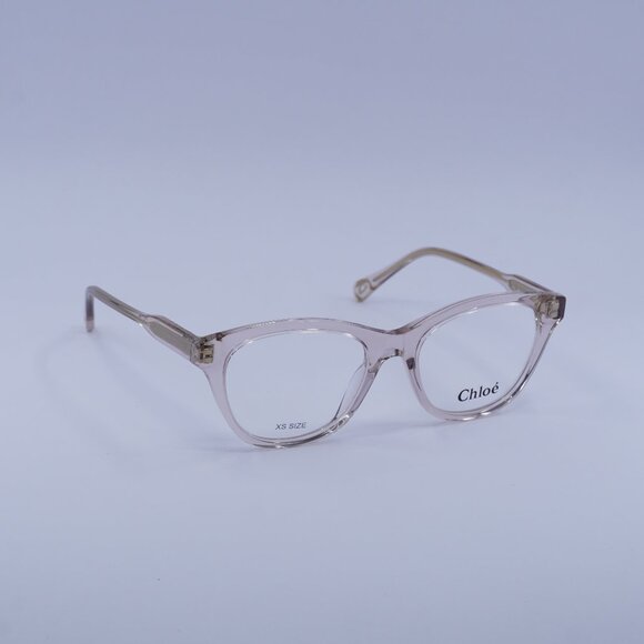 Chloe CH0085O 003 Eyeglasses Transparent Pink 49mm Square Frame - Picture 1 of 10